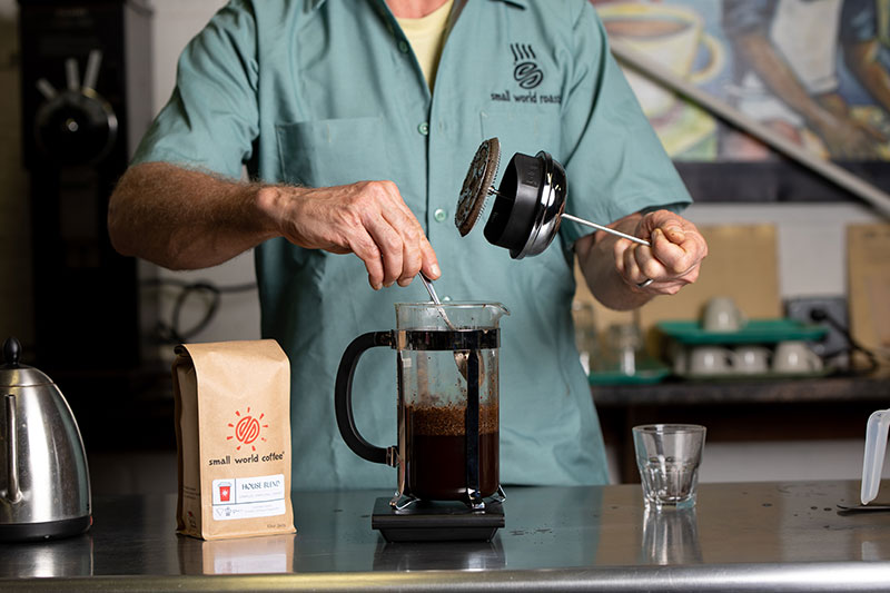 Stir the coffee/water mixture briefly.